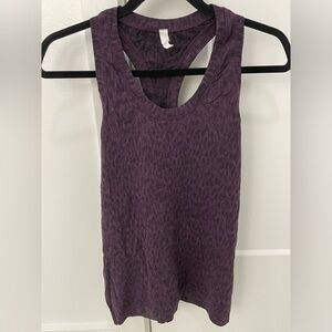 Athleta Dark Purple Animal Print Tank Top Size S